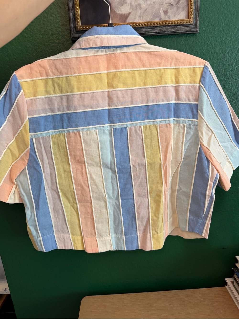 Sezane MAELLINE Shirt pastel stripes size 2 - Picture 7 of 8